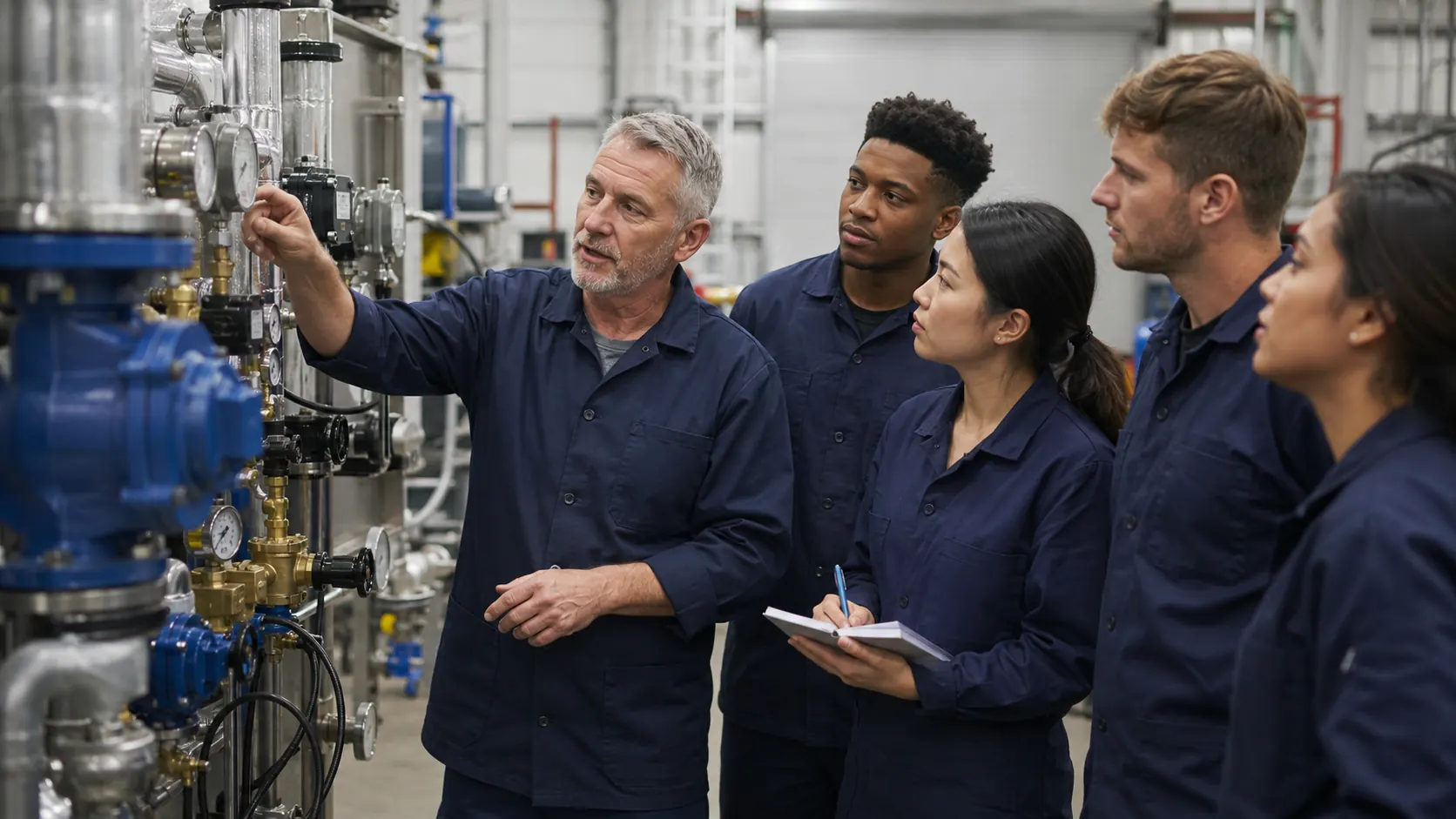 Equipo técnico de SM Soluciones Integrales en capacitación y revisión de componentes industriales