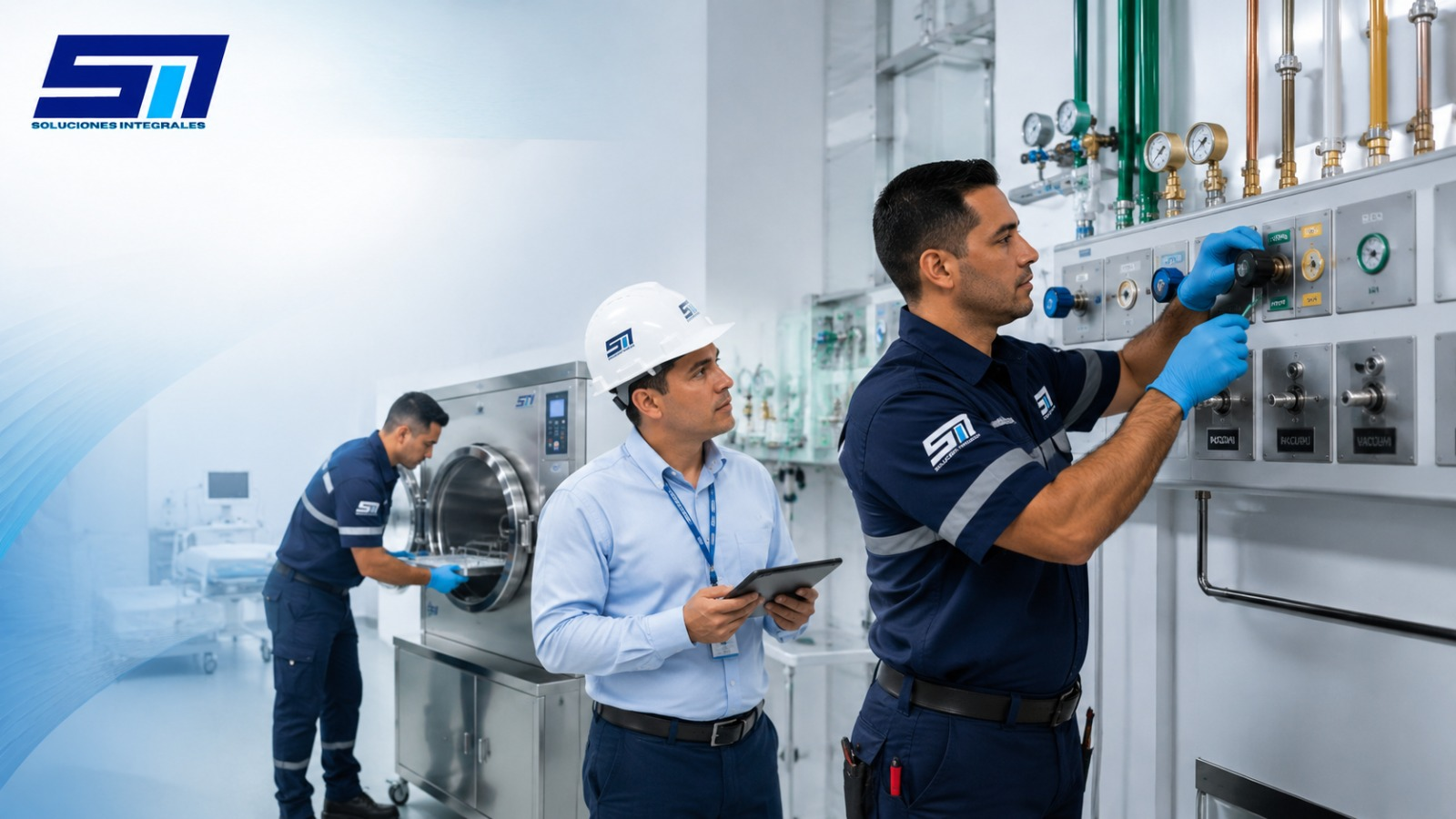 Equipo técnico de SM Soluciones Integrales en capacitación y revisión de componentes industriales