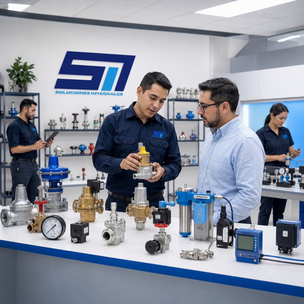 Equipo técnico de SM Soluciones Integrales revisando alternativas de cotización técnica